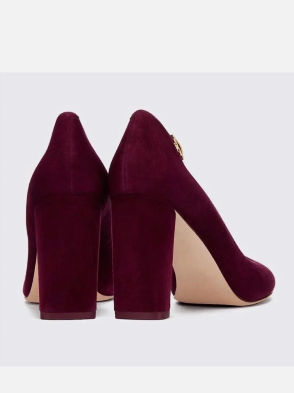 Tory Burch Elizabeth Round-Toe 85MM Pump Port Plum Heel size 8.5